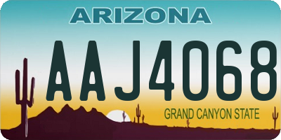 AZ license plate AAJ4068
