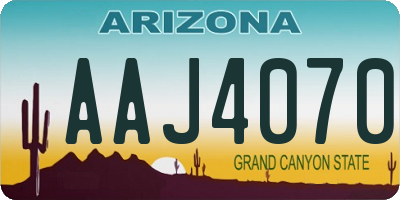 AZ license plate AAJ4070