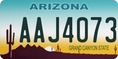AZ license plate AAJ4073