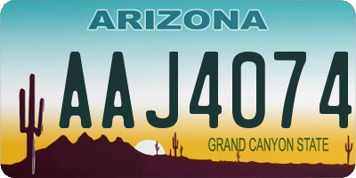 AZ license plate AAJ4074