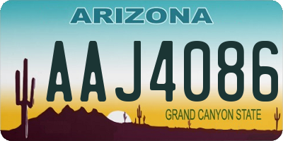 AZ license plate AAJ4086