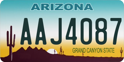 AZ license plate AAJ4087