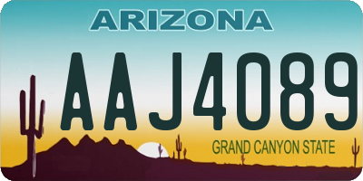 AZ license plate AAJ4089