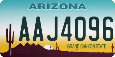 AZ license plate AAJ4096