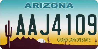 AZ license plate AAJ4109