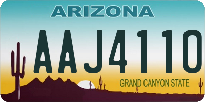 AZ license plate AAJ4110