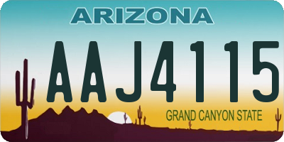 AZ license plate AAJ4115