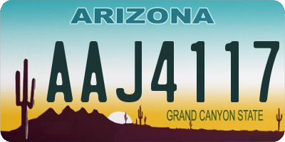 AZ license plate AAJ4117