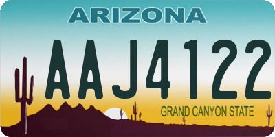 AZ license plate AAJ4122