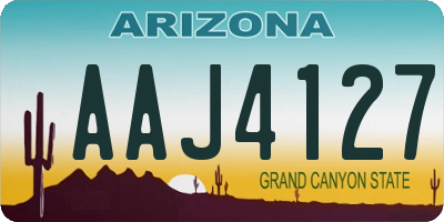 AZ license plate AAJ4127