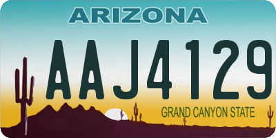 AZ license plate AAJ4129