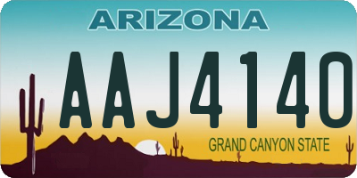 AZ license plate AAJ4140