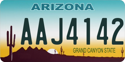 AZ license plate AAJ4142