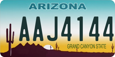 AZ license plate AAJ4144