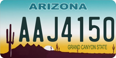 AZ license plate AAJ4150