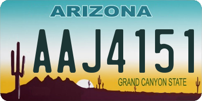 AZ license plate AAJ4151