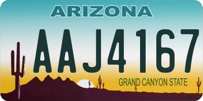 AZ license plate AAJ4167