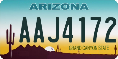 AZ license plate AAJ4172