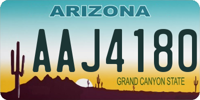 AZ license plate AAJ4180