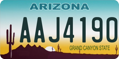 AZ license plate AAJ4190