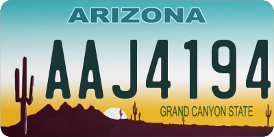 AZ license plate AAJ4194