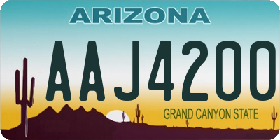 AZ license plate AAJ4200