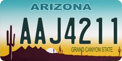 AZ license plate AAJ4211