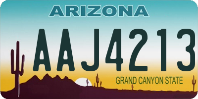 AZ license plate AAJ4213