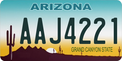 AZ license plate AAJ4221