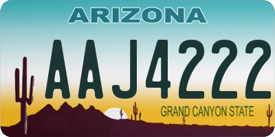 AZ license plate AAJ4222