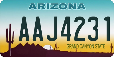 AZ license plate AAJ4231