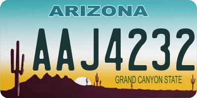 AZ license plate AAJ4232