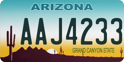 AZ license plate AAJ4233