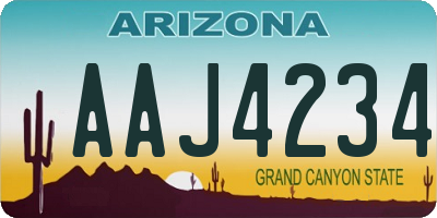 AZ license plate AAJ4234