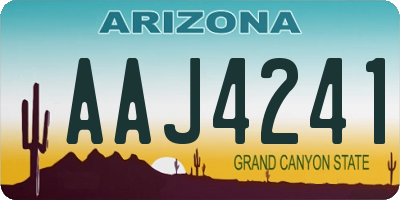 AZ license plate AAJ4241