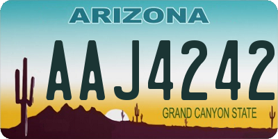 AZ license plate AAJ4242