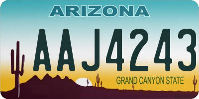 AZ license plate AAJ4243