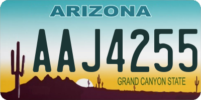 AZ license plate AAJ4255