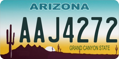 AZ license plate AAJ4272