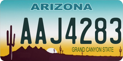 AZ license plate AAJ4283