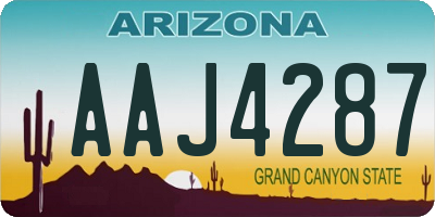 AZ license plate AAJ4287