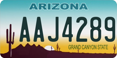 AZ license plate AAJ4289