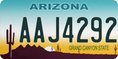 AZ license plate AAJ4292