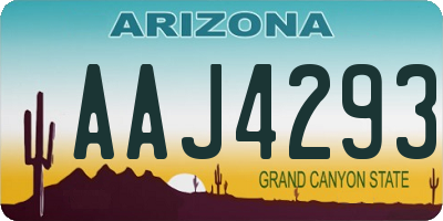 AZ license plate AAJ4293