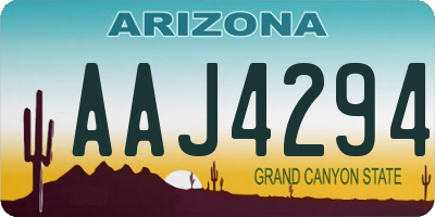 AZ license plate AAJ4294