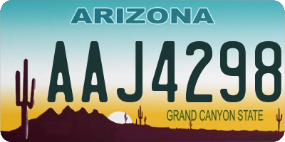 AZ license plate AAJ4298