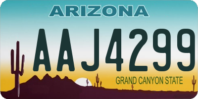 AZ license plate AAJ4299