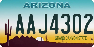 AZ license plate AAJ4302