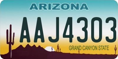 AZ license plate AAJ4303