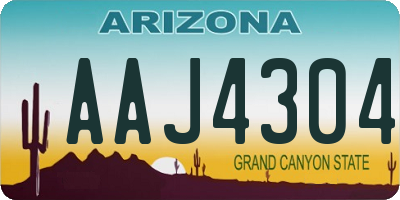 AZ license plate AAJ4304